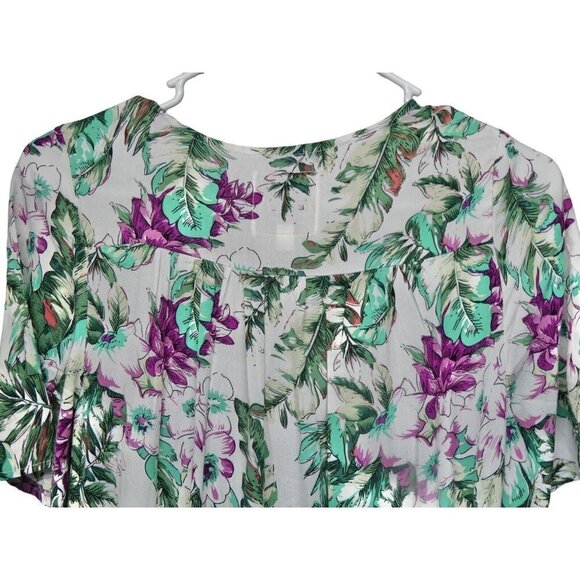 Anthropologie Sunday Mi Amor Maxi Dress Size XS Short Sleeve Floral Tiered Boho - Picture 9 of 12